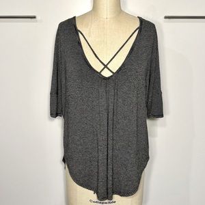 Urban Outfitters Lazy Sunday Black Striped Tunic S